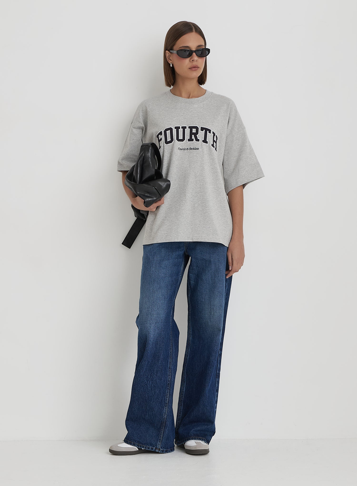 Grey Fourth Branded Oversized T-Shirt